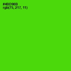 #4BD90B - Bright Green Color Image