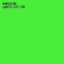 #4BED3B - Bright Green Color Image