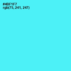#4BF1F7 - Turquoise Blue Color Image
