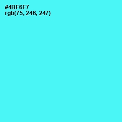 #4BF6F7 - Turquoise Blue Color Image