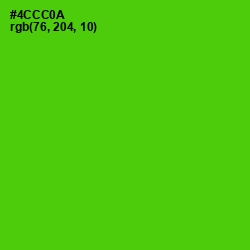 #4CCC0A - Bright Green Color Image