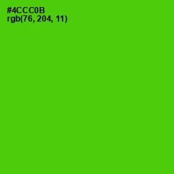 #4CCC0B - Bright Green Color Image