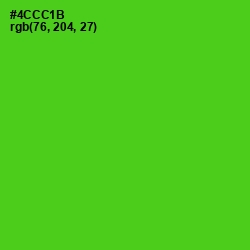 #4CCC1B - Bright Green Color Image