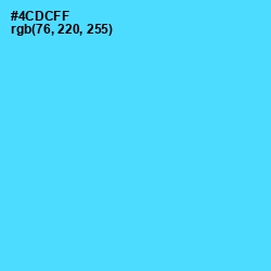 #4CDCFF - Turquoise Blue Color Image