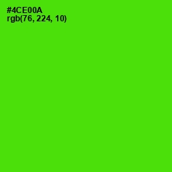 #4CE00A - Bright Green Color Image