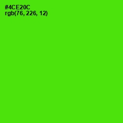 #4CE20C - Bright Green Color Image