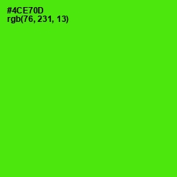 #4CE70D - Bright Green Color Image