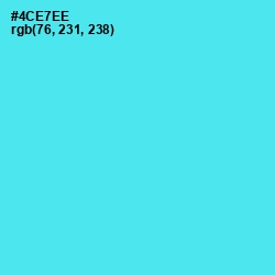 #4CE7EE - Turquoise Blue Color Image