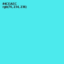 #4CEAEC - Turquoise Blue Color Image