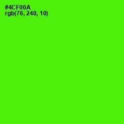 #4CF00A - Bright Green Color Image