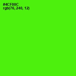 #4CF00C - Bright Green Color Image