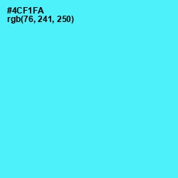 #4CF1FA - Turquoise Blue Color Image