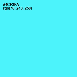 #4CF3FA - Turquoise Blue Color Image