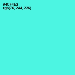 #4CF4E2 - Turquoise Blue Color Image