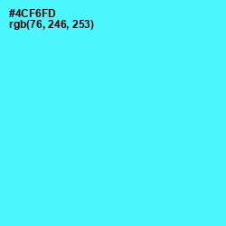 #4CF6FD - Turquoise Blue Color Image