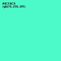 #4CFAC9 - Aquamarine Color Image