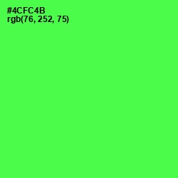 #4CFC4B - Screamin' Green Color Image