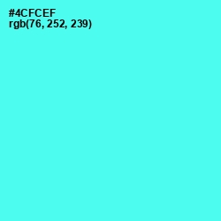 #4CFCEF - Turquoise Blue Color Image