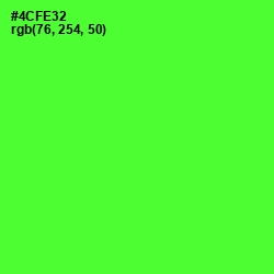 #4CFE32 - Bright Green Color Image