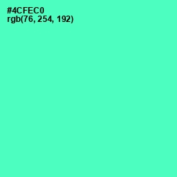 #4CFEC0 - Aquamarine Color Image