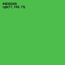 #4DBD4B - Chateau Green Color Image