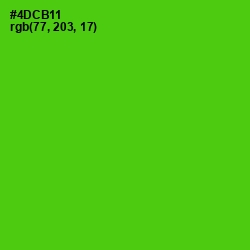 #4DCB11 - Bright Green Color Image