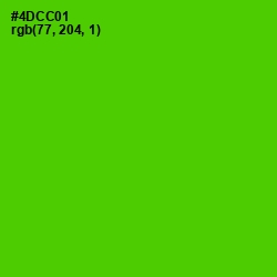 #4DCC01 - Bright Green Color Image