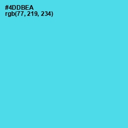 #4DDBEA - Turquoise Blue Color Image