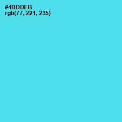 #4DDDEB - Turquoise Blue Color Image