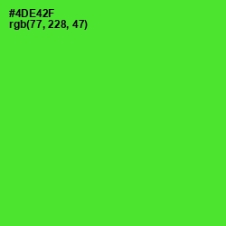 #4DE42F - Bright Green Color Image