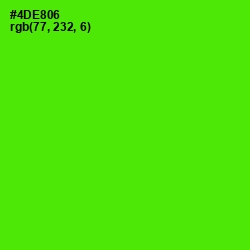 #4DE806 - Bright Green Color Image