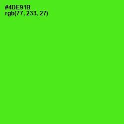 #4DE91B - Bright Green Color Image