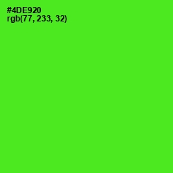 #4DE920 - Bright Green Color Image