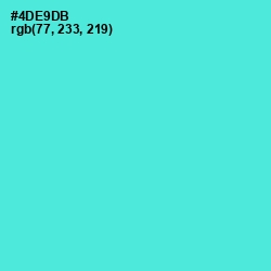 #4DE9DB - Turquoise Blue Color Image