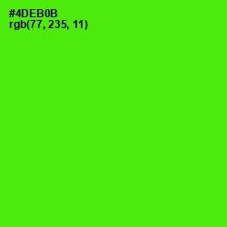 #4DEB0B - Bright Green Color Image
