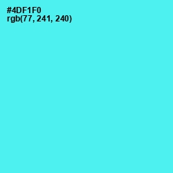 #4DF1F0 - Turquoise Blue Color Image