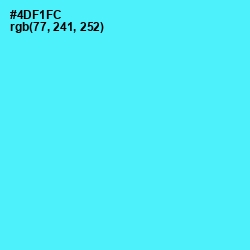 #4DF1FC - Turquoise Blue Color Image