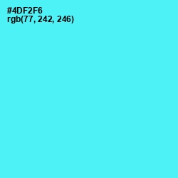 #4DF2F6 - Turquoise Blue Color Image
