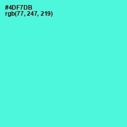 #4DF7DB - Turquoise Blue Color Image