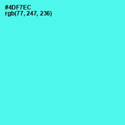 #4DF7EC - Turquoise Blue Color Image
