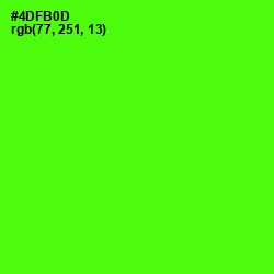 #4DFB0D - Bright Green Color Image