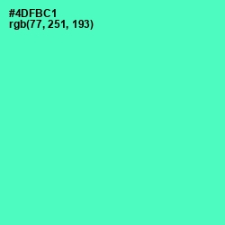 #4DFBC1 - Aquamarine Color Image