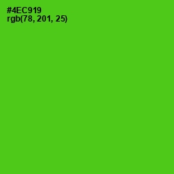 #4EC919 - Bright Green Color Image