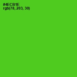 #4ECB1E - Bright Green Color Image