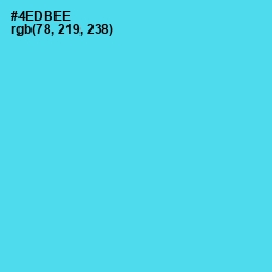 #4EDBEE - Turquoise Blue Color Image