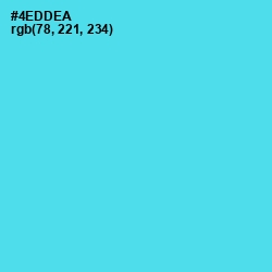 #4EDDEA - Turquoise Blue Color Image