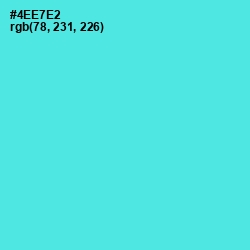 #4EE7E2 - Turquoise Blue Color Image