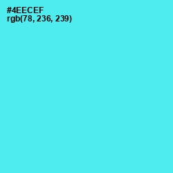 #4EECEF - Turquoise Blue Color Image