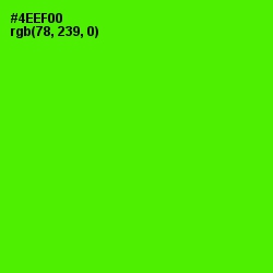 #4EEF00 - Bright Green Color Image