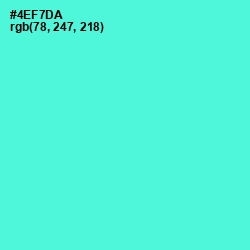 #4EF7DA - Turquoise Blue Color Image